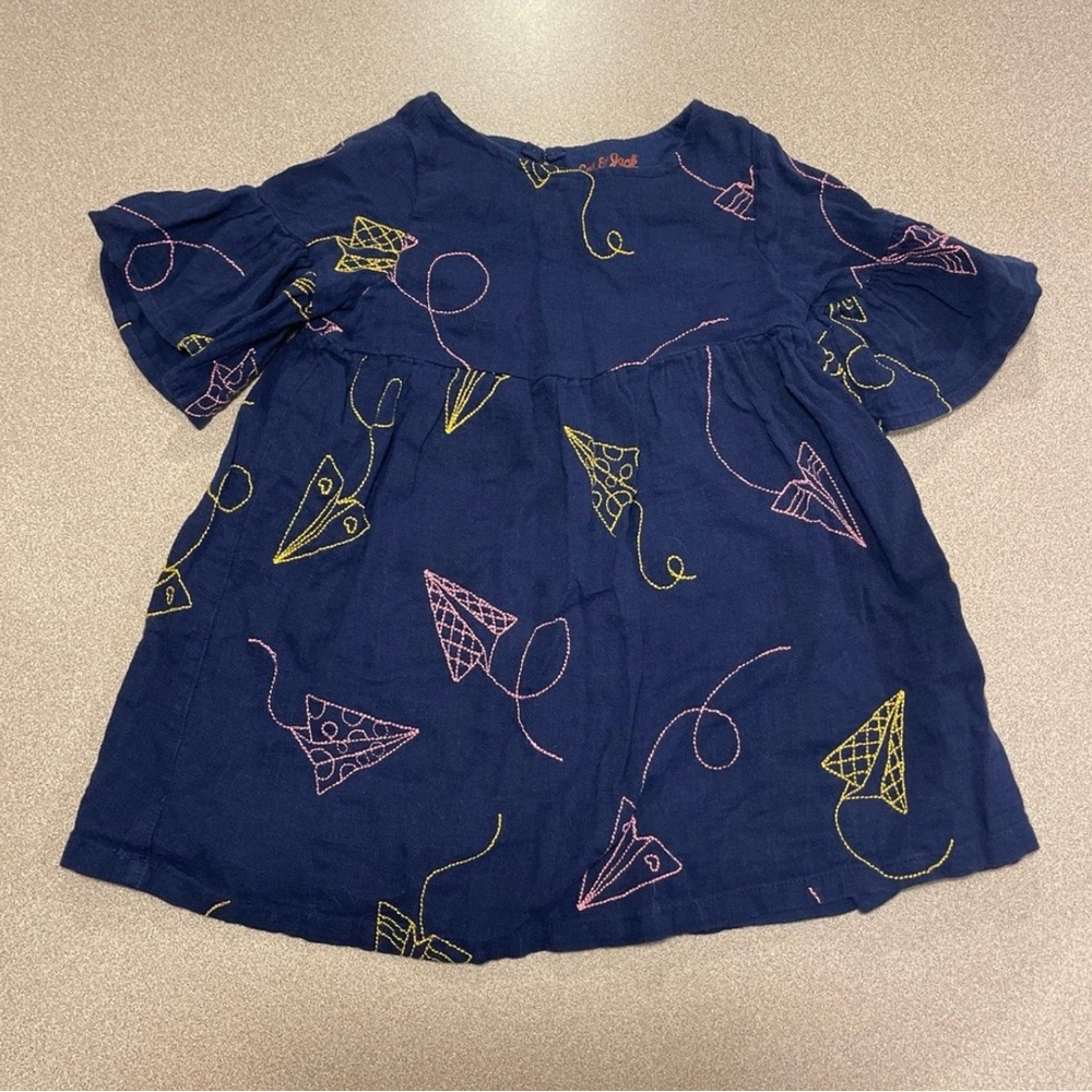 Girls Navy Paper Plane Cotton Top - cat & jack 2T
